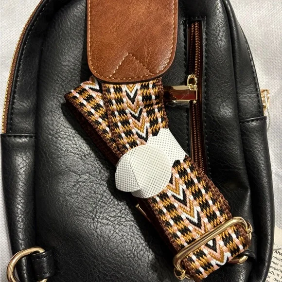 Brown and Black Leather Crossbody bag - Picture 2 of 2